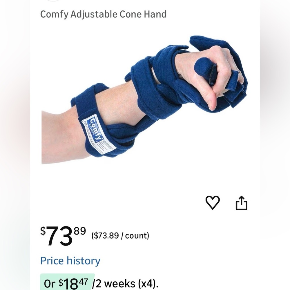 Navy Adjustable Cone Hand and Wrist Support Glove - Men